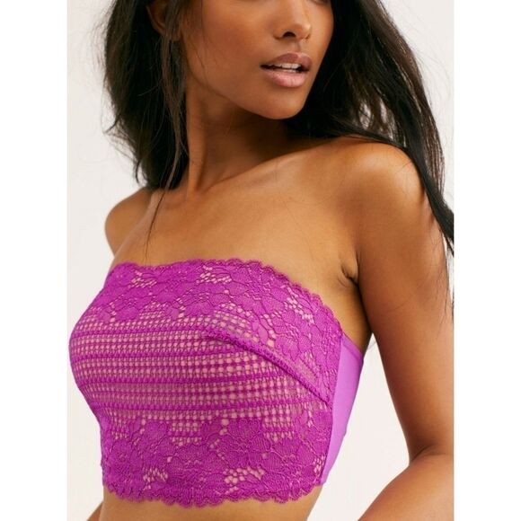 FREE People Camila Bandeau Purple Pink NWT - Picture 1 of 9